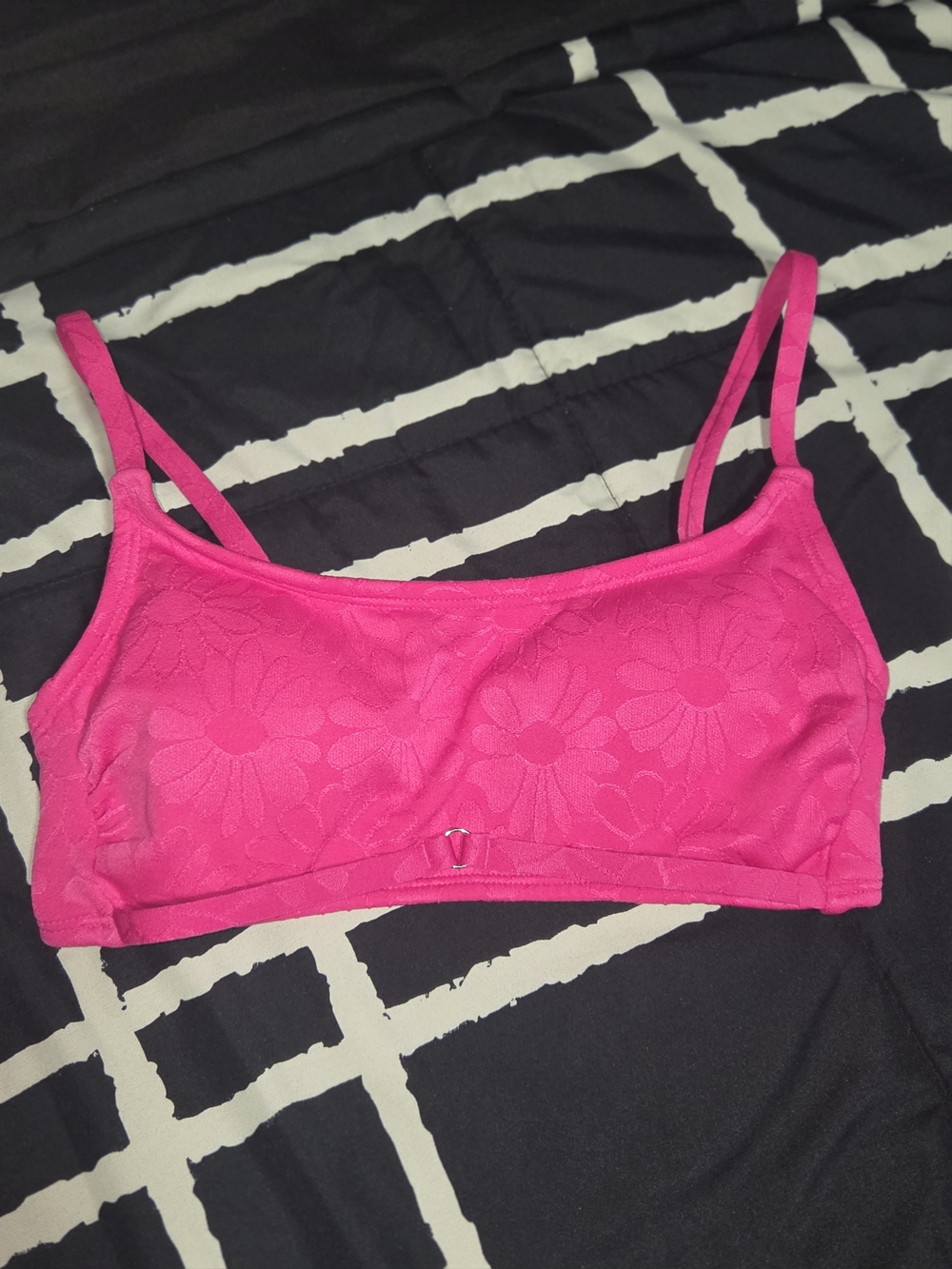 No Boundaries Hot Pink Floral Lace Bralette